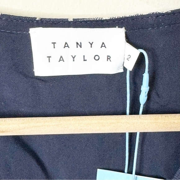 Tanya Taylor Navy Check Belted Puff Sleeves Nicola Dress Size 2 US NWT - Picture 4 of 8